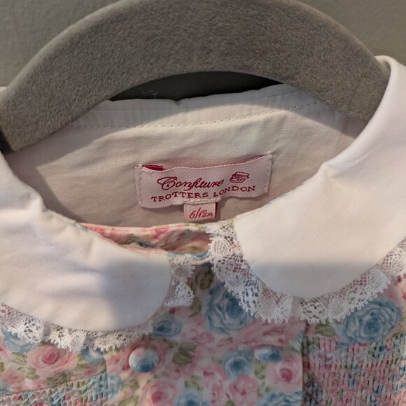 Trotters London Alice Floral Smocked Dress, 6 - 12 Months - Picture 2 of 3
